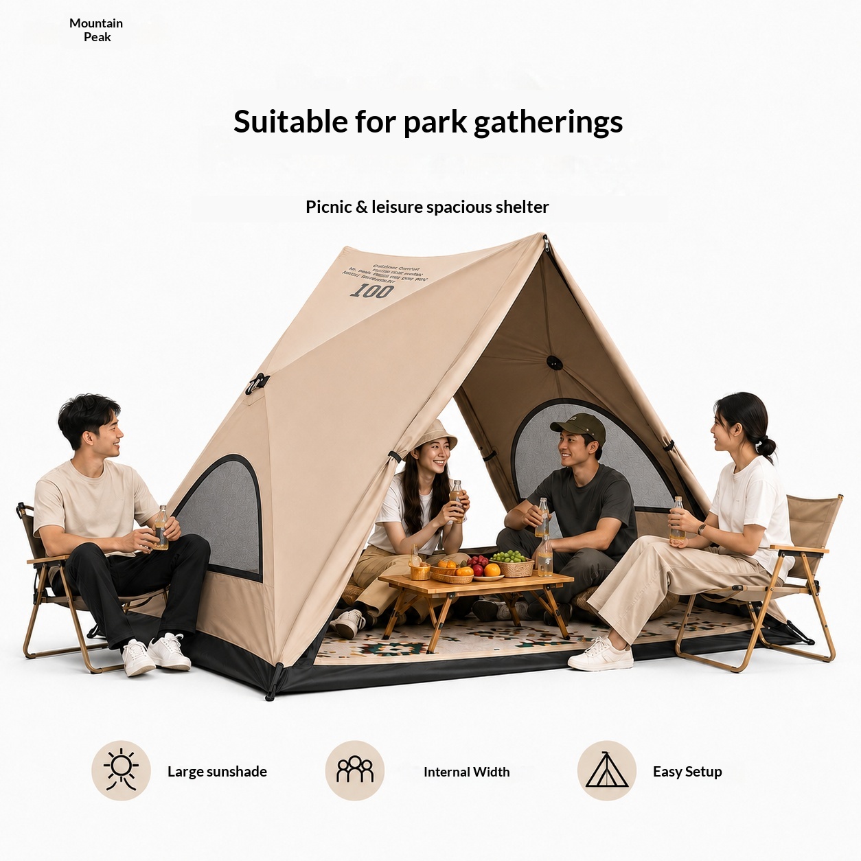 Camping Cooking Tent - Automatic Triangular Tent, Outdoor Camping Tent