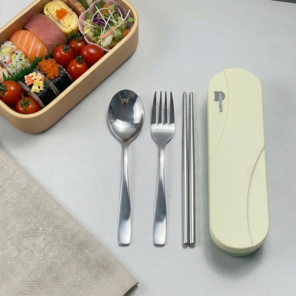 Camping Cooking Survival - Portable Cutlery Set Stainless Steel Utensils