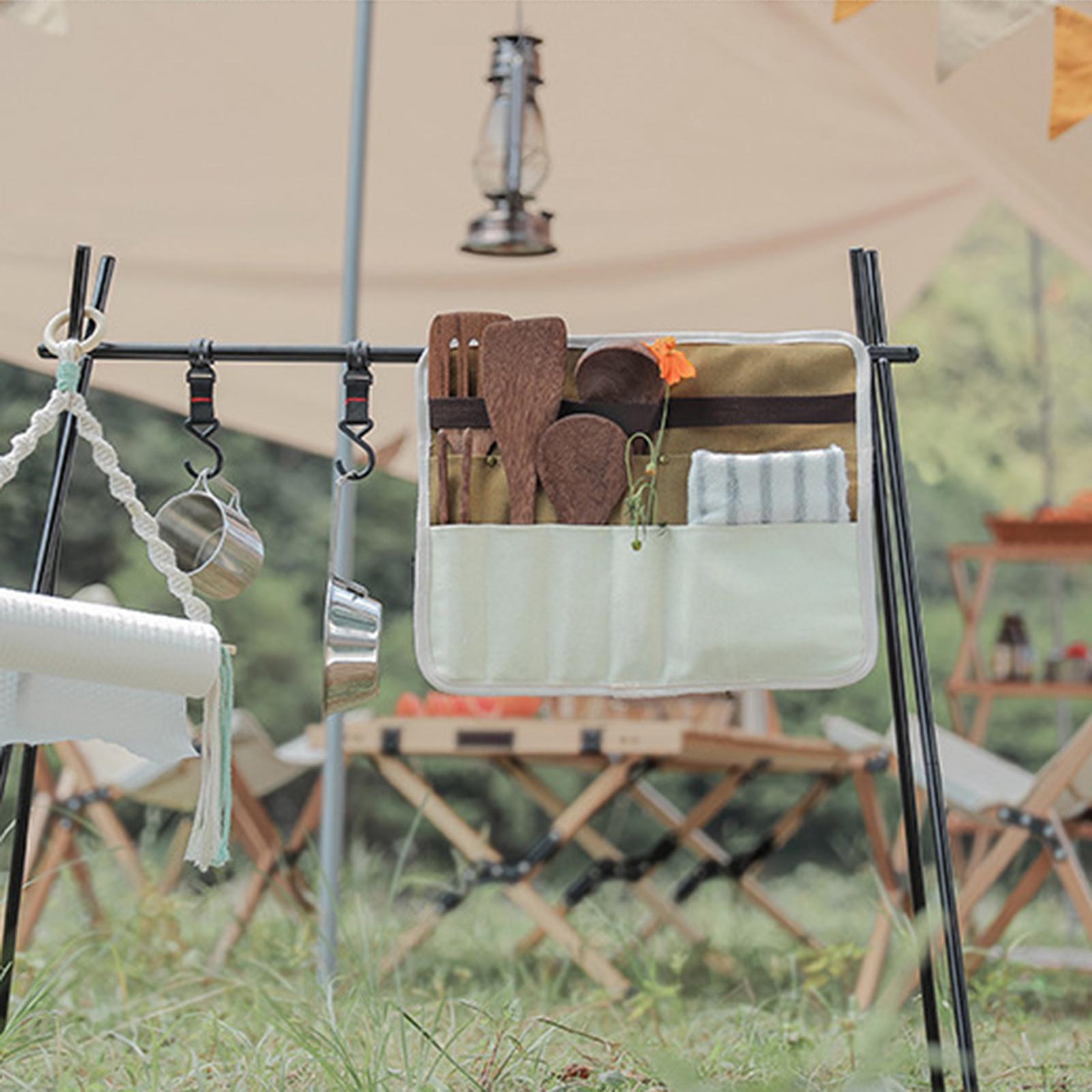 Camping Cooking Utensil Roll - Tableware Storage Bag Cooking Utensils Hanging