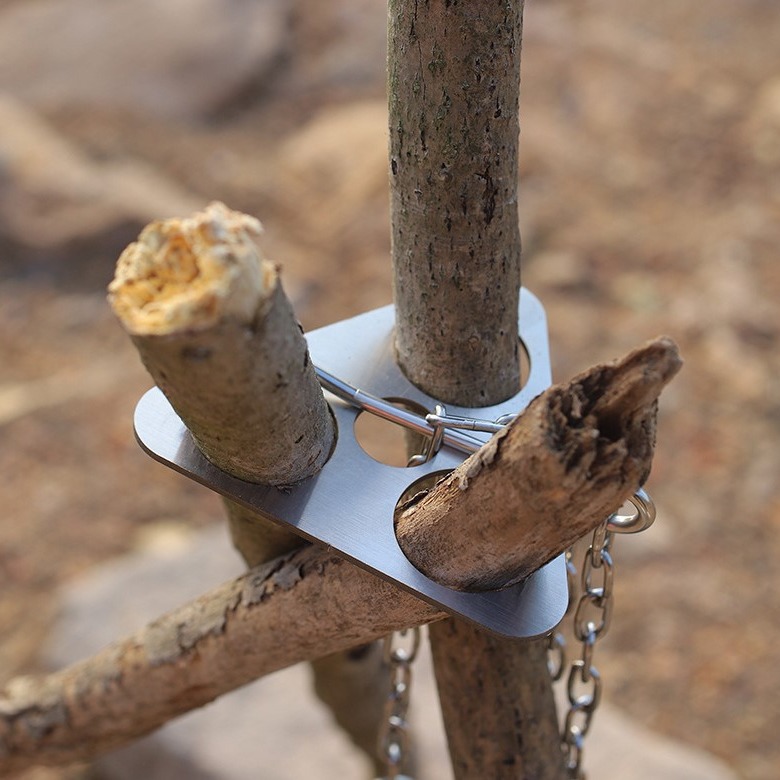 Camping Cooking Survival - Stainless Steel Camping Tripod Portable Detachable