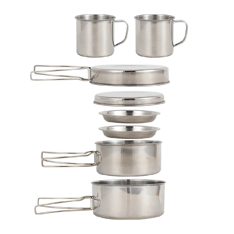 8pcs/Set Camping Cookware Mess - Camping Cooking Ware 评论和价格