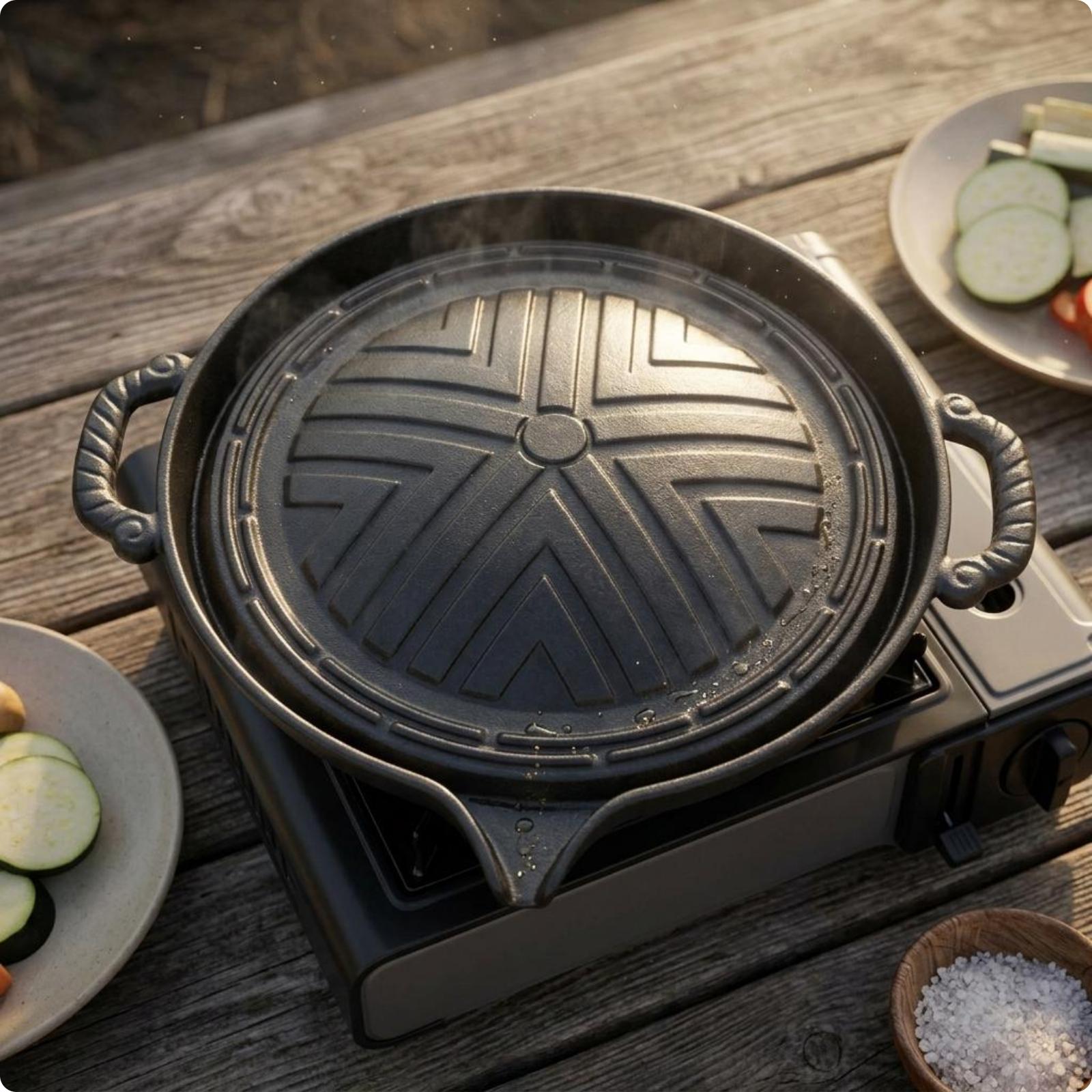 Cast Iron Oval Grill Pan for O - Skillet Cast Iron Camp 评论和价格