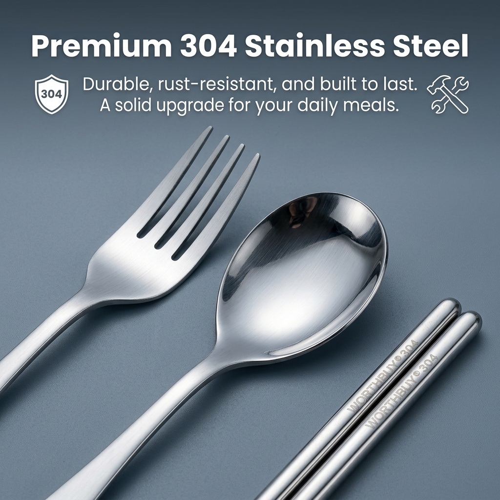 Portable Cutlery Set Stainless - Camping Cooking Survival 评论和价格