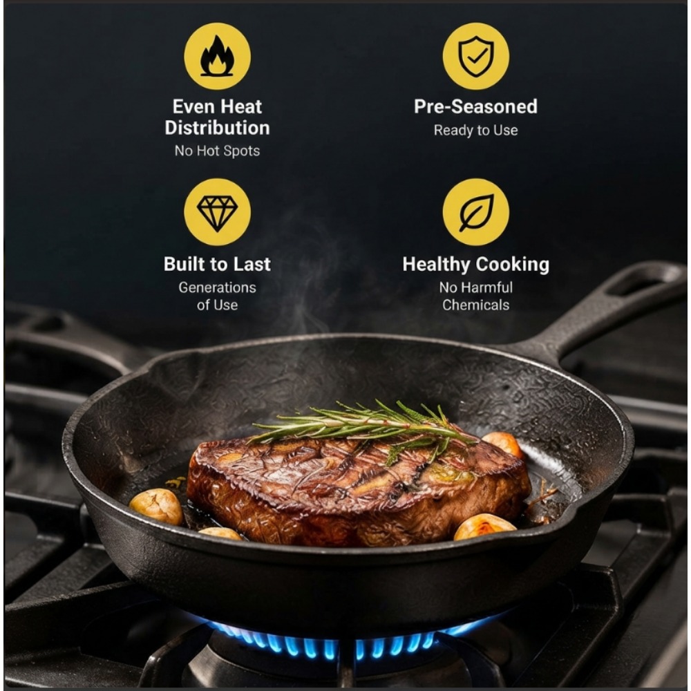 3-Piece Cast Iron Skillet Set, - Skillet Cast Iron Camp 评论和价格