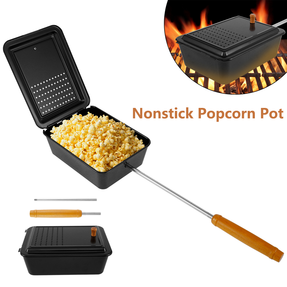 Nonstick Popcorn Pot Portable  - Skillet Cast Iron Camp 评论和价格