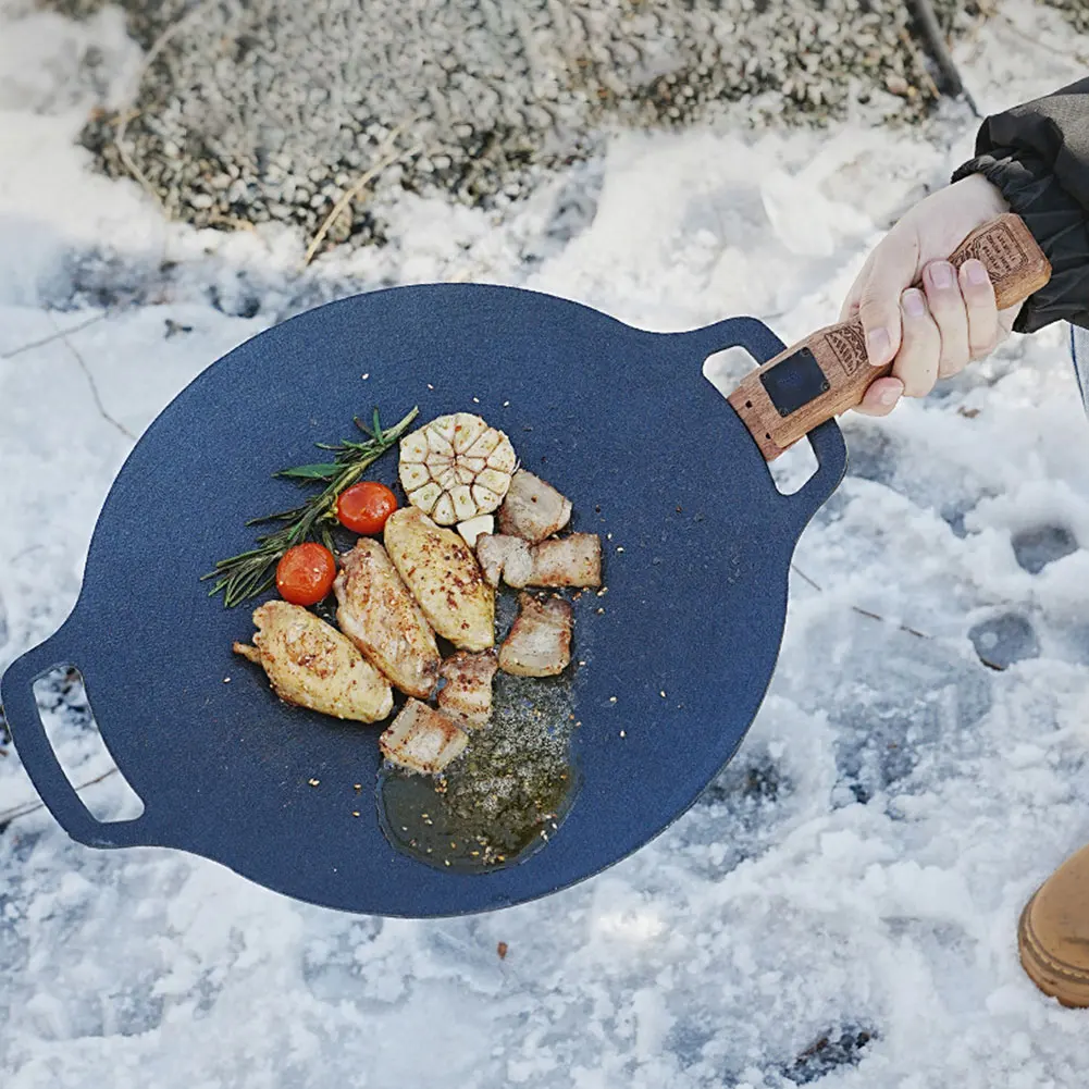 Outdoor Natural Wood Grill Pan - Camping Cooking Ware 评论和价格