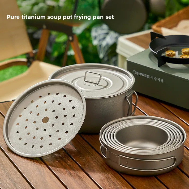 Titanium Outdoor Pot Set Picni - Camping Cooking Lightweight 评论和价格