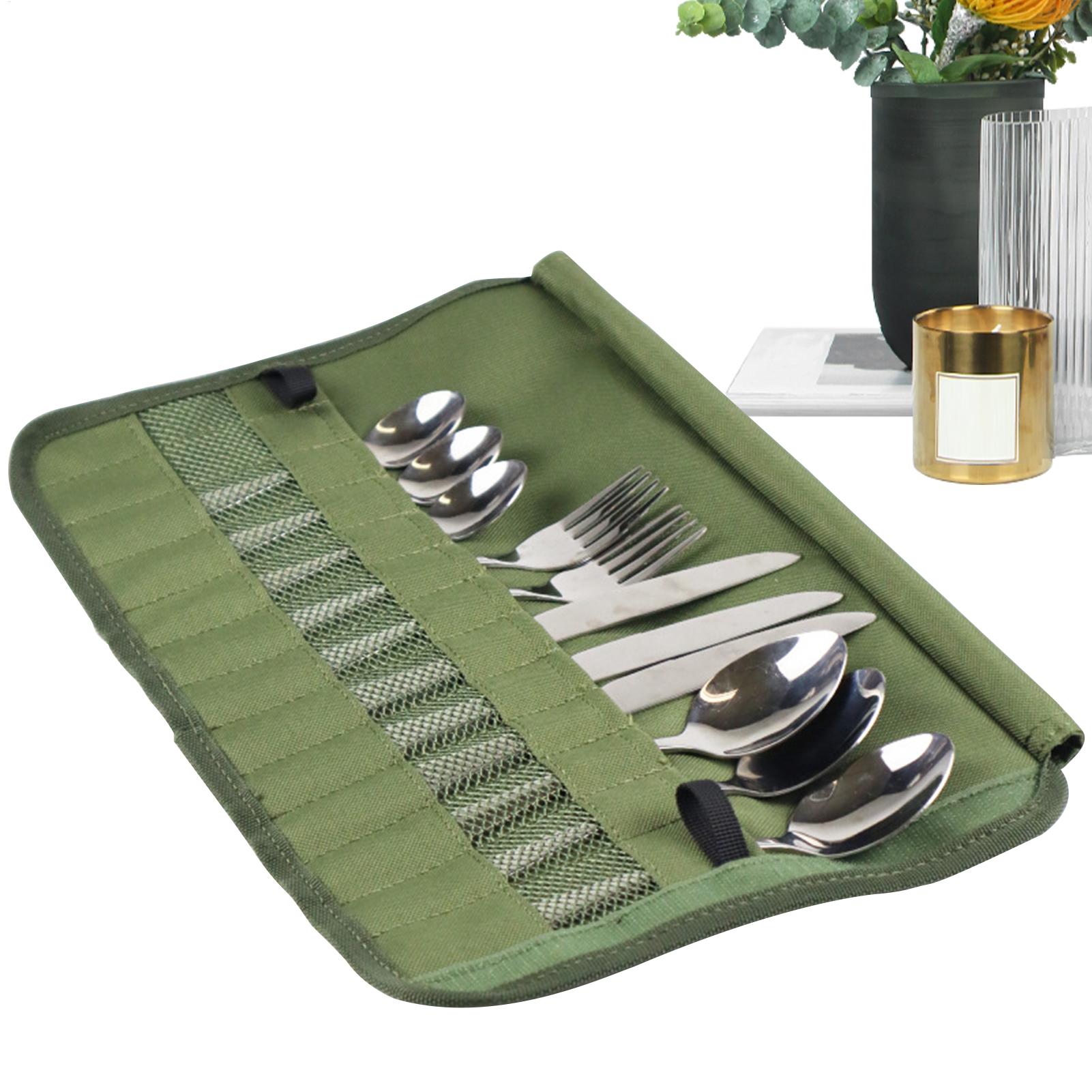 Camping Cutlery Roll Bag Kitch - Camping Cooking Utensil Roll 评论和价格