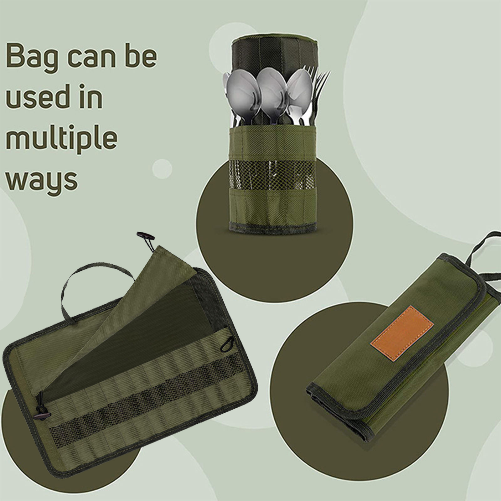 Camping Utensil Bag Portable P - Camping Cooking Utensil Roll 评论和价格