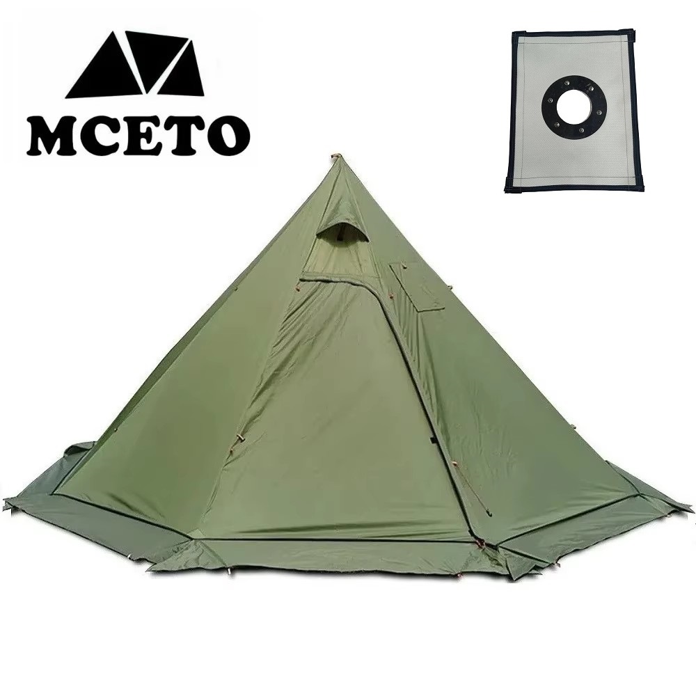 New Pyramid Tent With Snow Ski - Camping Cooking Tent 评论和价格
