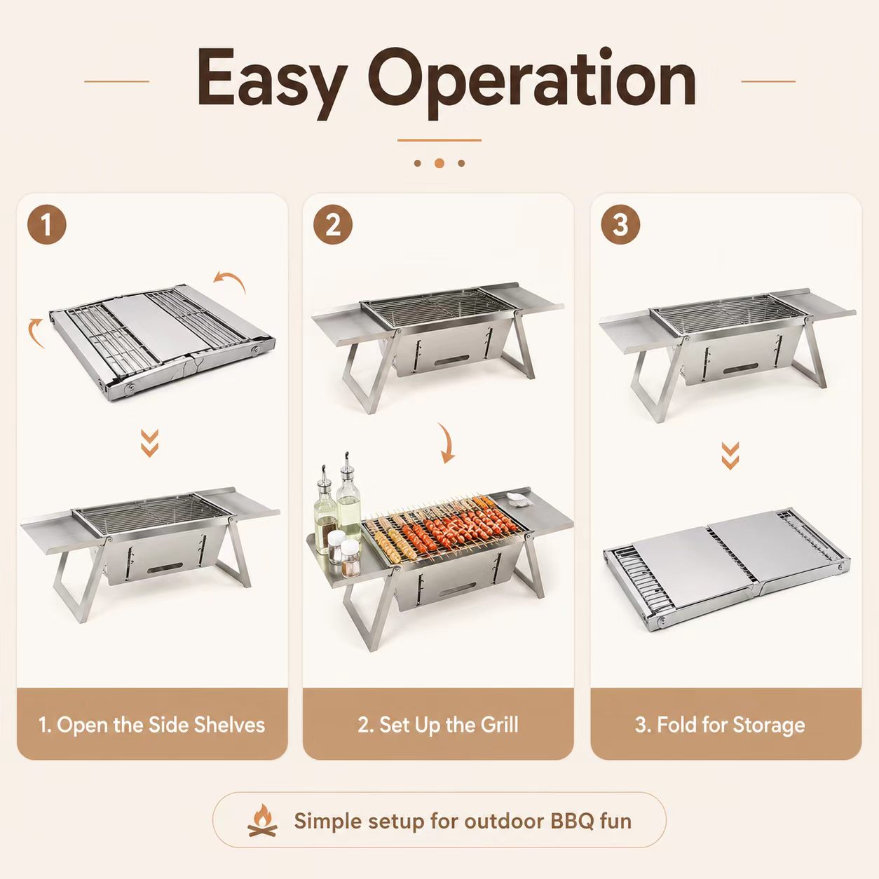 Foldable Stainless Steel Charc - Camp Grill Portable Folding 评论和价格